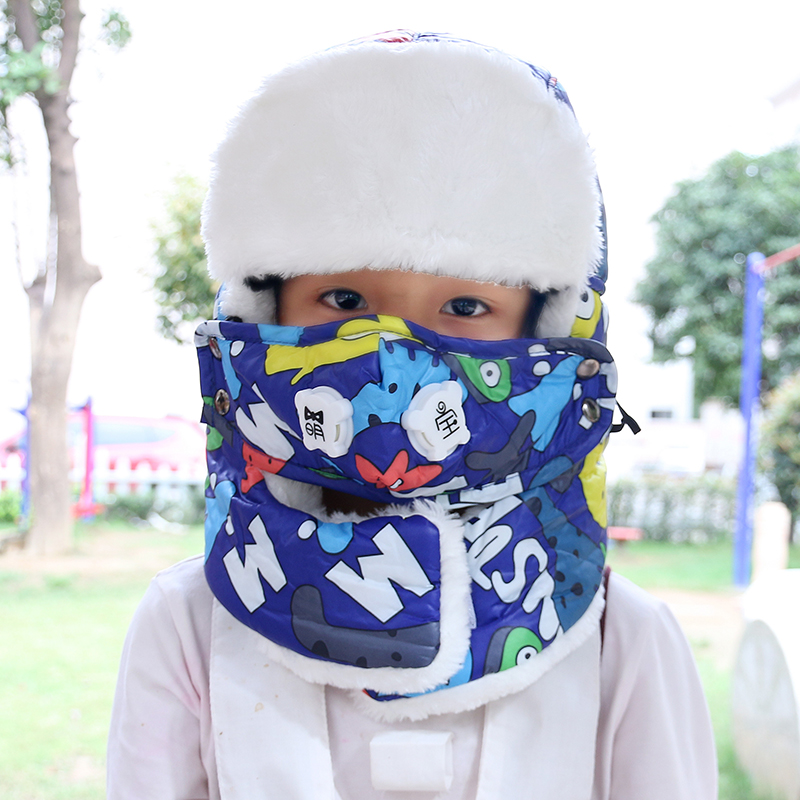 儿童帽子冬季保暖防寒宝宝雷锋帽冬天护耳口罩韩版男童女童帽潮产品展示图2