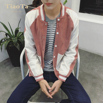2021 autumn new mens coat Korean corduroy baseball jacket handsome students outside clothes mens trend