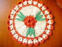 I love my house pure hand crochet hook Crochet Cotton Lace Hollowed-out Woven Disc Table Mat Beige White Color White Color White Color White Color White Color White Color White Color White Color White Color