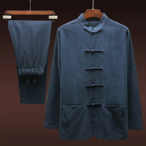 Middle-aged and elderly Tang suit mens long-sleeved suit Chinese mens Chinese style