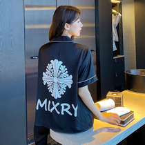 Ice silk pajamas womens 2021 new summer net red burst short-sleeved trousers casual home clothes women can go out