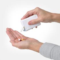 American-made imported portable mini portable plastic upper and lower two-way opening white pill storage two-grid medicine box