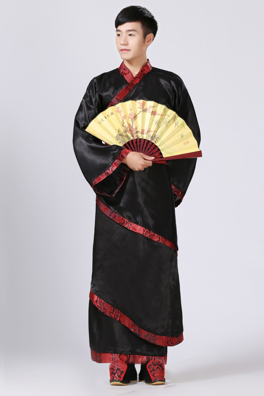 新款古装服装男汉服男士曲裾臣子官服汉朝大臣书生汉服直裾深衣