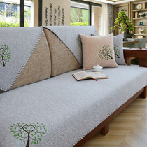 Cotton and linen fabric sofa mat four seasons universal non-slip backrest towel mat dustproof cover cloth All-inclusive universal cover custom