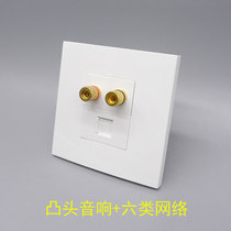 Type 86 CAT6 PC Project Speaker 5 1 surrounds audio RJ45 Gigabit Network Audio Audio Double Head Socket