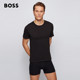 HUGOBOSS ຜູ້ຊາຍ fabric ຝ້າຍຄລາສສິກຄລາສສິກສະບັບສາມສິ້ນເຮືອນສັ້ນ, ເສື້ອທີເຊີດ