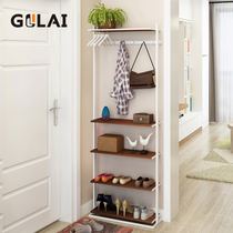 Multi-function wall-mounted modern simple coat rack Entrance door shelf shoe rack wall combination hanger landing