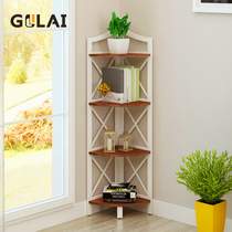 Gelilai corner bookshelf rack Triangle floor rack Living room corner multi-layer rack Bedroom corner fan-shaped flower rack