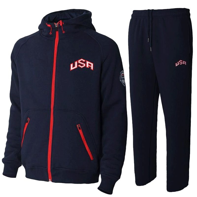 usa美国队双层加厚篮球运动套装秋冬跑步健身训练比赛出场服球服