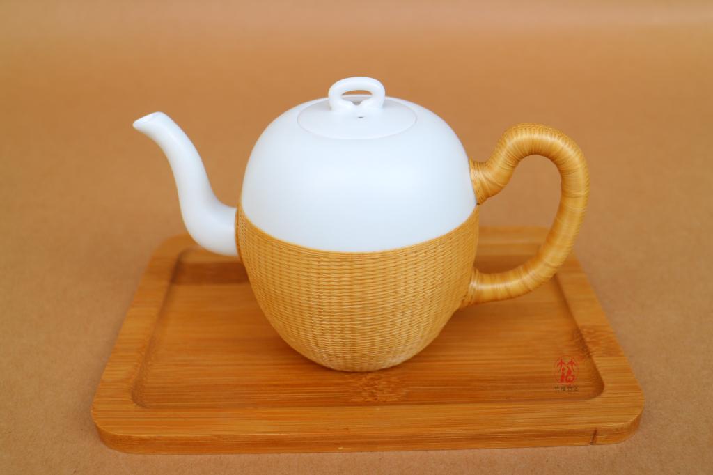 竹福竹艺瓷胎竹编竹丝扣瓷四川非遗张德明景德镇白瓷茶杯茶具尤物