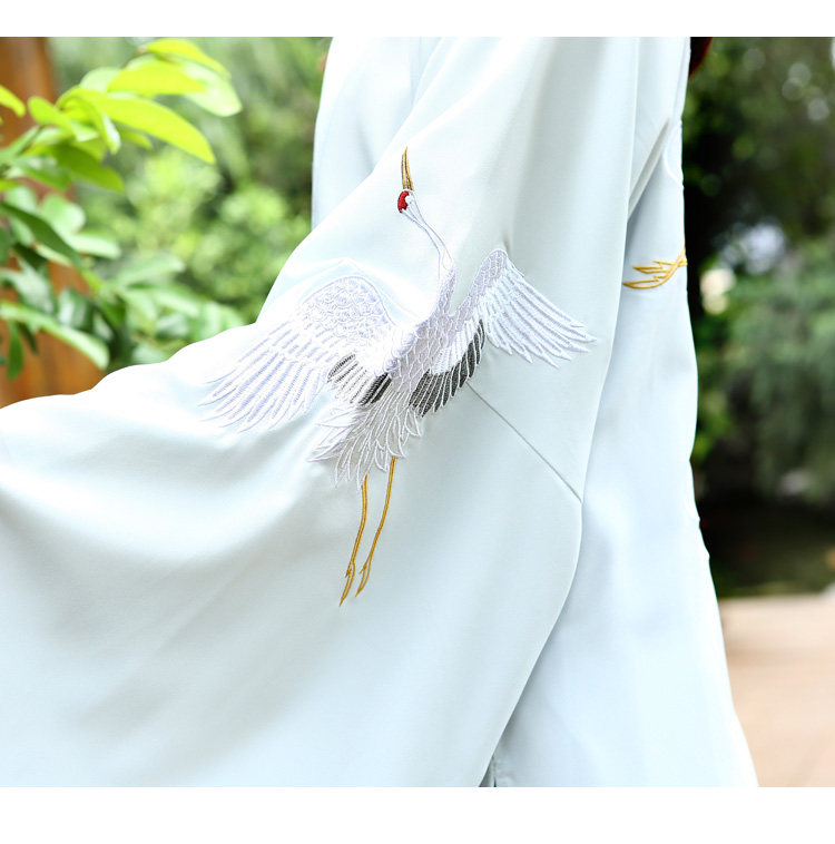 原创传统汉服仙鹤大袖衫交领齐腰绣花武侠风情侣cp学生装团服套装