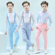 Childrens back with pants performance big choral piano Korean version handsome performance boy little host flower boy gown suit