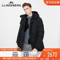 JLINDEBERG Gold Lindberg autumn and winter new hooded thickened down jacket mens medium and long