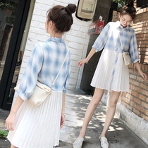High-grade maternity dress spring dress summer Net Red fashion long shirt skirt Korean summer skirt