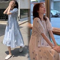 Maternity dress summer dress Net Red fashion coat 2021 summer new fresh little Daisy over knee long skirt