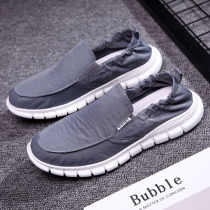 Old Beijing cloth shoes 2021 summer new casual breathable lazy pedal casual shoes soft sole lightweight quick-drying mens shoes