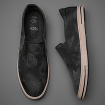 black old Beijing cloth shoes mens 2021 summer new one pedal lazy lefu leisure soft-soled mens low-top shoes