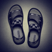 Tide brand leather sandals mens 2021 summer new Korean version outdoor leisure non-slip beach cool trawl red mens slippers