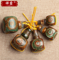 Zen Dew green three-eyed pearl Tibetan three-way bead pagoda pagoda Buddha head bracelet necklace pagoda DIY handmade accessories