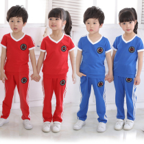 Kindergarten garden clothes Summer clothes pure cotton short-sleeved primary school school uniforms June 1 childrens performance class clothes Teacher sports suit