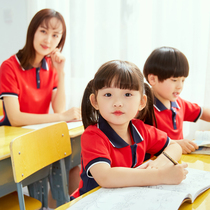 Primary school school uniforms 2021 new short-sleeved kindergarten garden clothes summer clothes class clothes summer teacher teacher suit customization