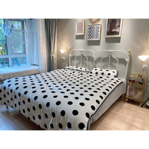 French bed Modern simple Wrought iron bed Princess bed 1 5 meters 1 8m double bed Nordic ins net red iron frame bed