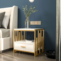 Bedside table Simple modern small cabinet Wrought iron locker Simple Nordic light luxury mini bedroom bedside storage cabinet