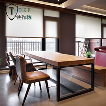 American vintage old solid wood wrought iron dining table Dining table Bar table Office table Conference table Rectangular large board table