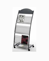 Post office bank special silver gray metal information display rack Mobile Unicom promotional advertising single-page display rack magazine rack