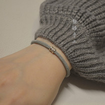 Help study Wang cause Sterling silver transshipment beads The year of life red rope hand rope Male niche Exquisite simple couple bracelet Female