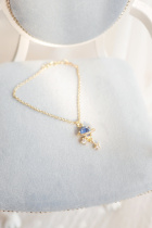 (Zan)Azone momoko ob blythe small cloth long blue zircon Saturn necklace sweater chain