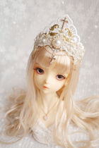 (Zan)(pass vendor) small cloth BJD1 3 1 4 1 6 cross crown headdress-white crown