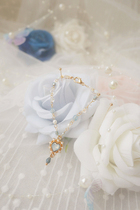 (Zan)(general vendor) BJD 1 3 1 4 Ice Blue Love beaded necklace-Heart of Ice and Snow