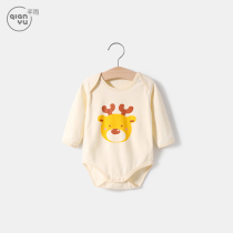 Baby jumpsuit long sleeve belly belly bag shirt triangle ha clothes newborn female male baby spring and autumn cotton base