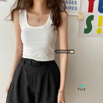 Summer solid color elastic slim sexy leaping small camisole Vest Women short wear inside base shirt coat tide