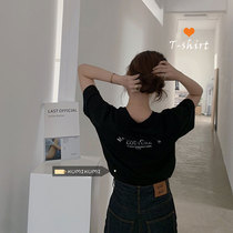 2021 new letter print loose short sleeve base shirt female Korean summer round neck casual T-shirt top