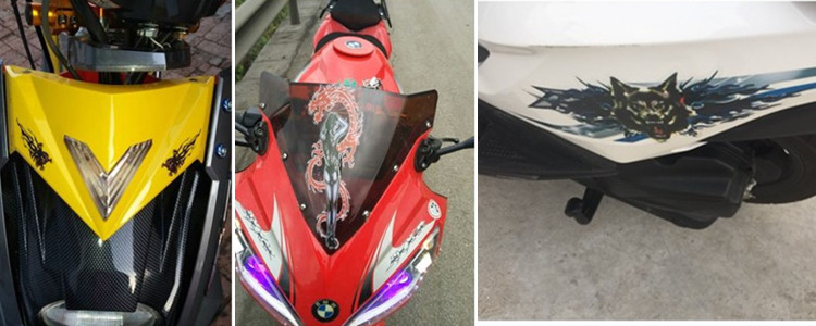 包邮摩托车电动车装饰个性车贴贴纸猛兽狼头卡通贴花防水套贴车身