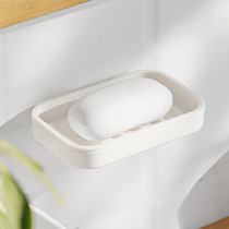 Petal free hole soap box Bathroom bathroom creative wall-mounted incognito double layer drain soap storage shelf