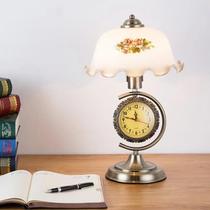 American vintage Athleta Garden Republic of China old-fashioned bedroom headboard table lamp cozy and romantic creative touch with clock light
