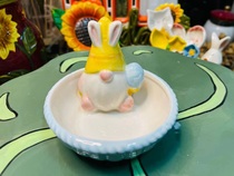 Easter Rabbit Elf Ceramic Ornament Pet Food Basin Cartoon Cute Decoration Pet Bowl Landscaping Gift