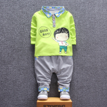 2021 Childrens 0-1-2-3-year-old 0-1-2-3-year-old boy suit 5-6-8-9-month-old baby clothes Childrens spring clothing Korean version of the tide