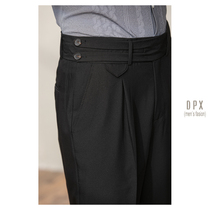 Horizon Mens Summer Mid-waist Suit ankle-length pants Waist Design Casual 9-split Pants Korean Straight Pants