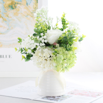 Nordic small fresh simulation flower fake flower decoration dining table Bedroom rose art living room decoration dried flower plastic bouquet