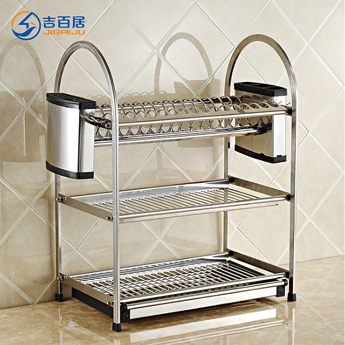 吉百居304不锈钢3层碗架wdj-002_吉百居置物架_太平洋家居网产品库