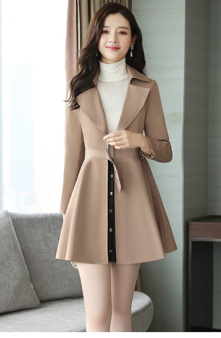 特价 春秋外套2017秋装新款韩版修身收腰中长款小个子百搭风衣女.