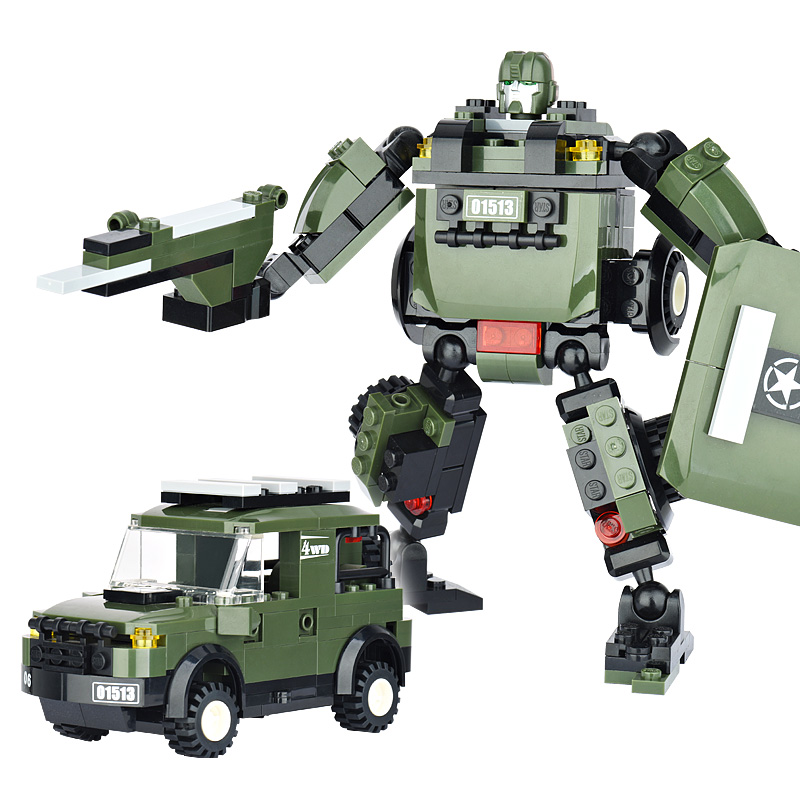星钻积木 积变战士81513狂暴 汽车变形机器人拼装积木 儿童玩具男