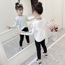 Girl Long Sleeve T Shirt Spring Autumn 2022 New Tide Children 100 Hitch Pure Cotton Blouse Girl White Sashimi Jersey