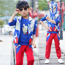 Childrens childrens clothing Boys spring and autumn jacket handsome pants in the big child Diga pattern suit Sero Ultraman clothes