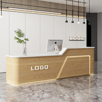 Curved check-out company front counter clothing shop beauty salon bar training institution reception desk Simple modern
