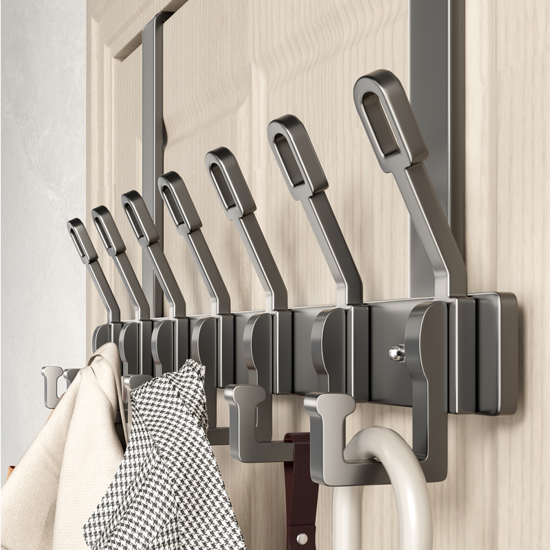 Rear hook hanger hanging hanger free from punching door Bedroom clothes rack wall wall-mounted door back style containing shelf-Taobao